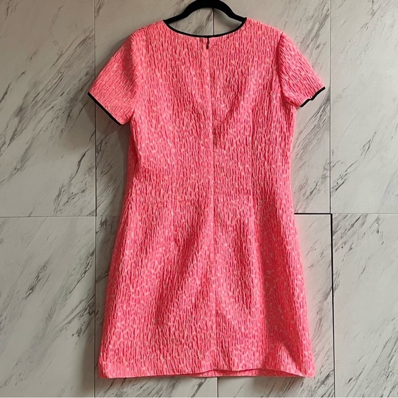 Banana Republic Piped Neon Jacquard Leopard Cheetah Floral Print Shift Dres SZ 8 - Picture 6 of 8